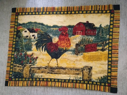 Fleece fabric panel rooster - fleece,